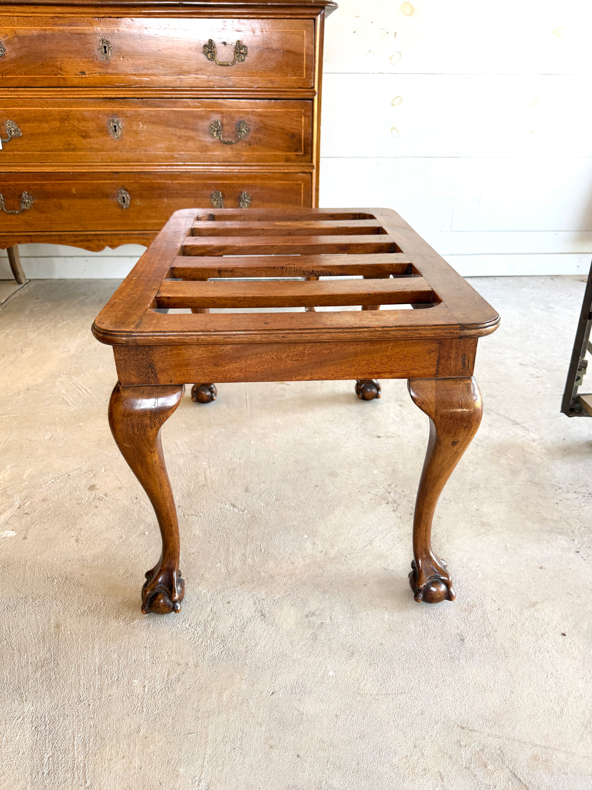Antique George III Style Mahogany Luggage Rack