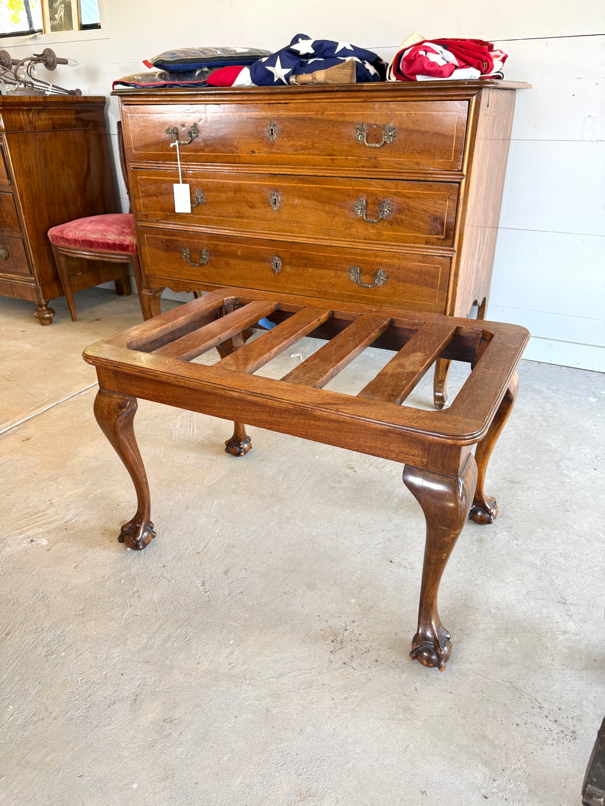 Antique George III Style Mahogany Luggage Rack