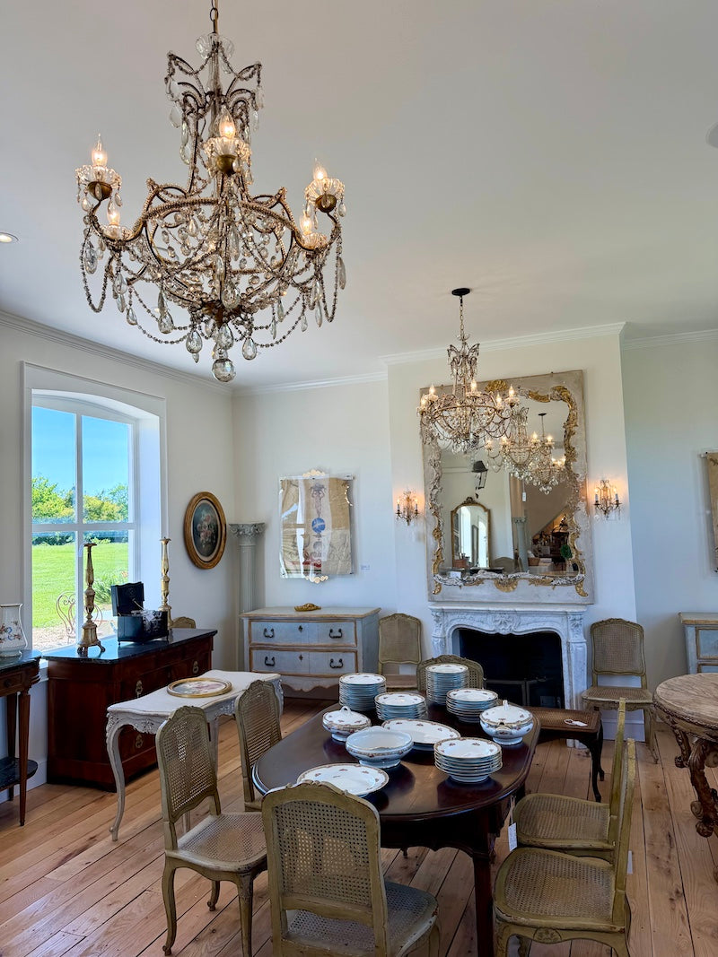 Antique French Chandeliers with Stunning Crystals