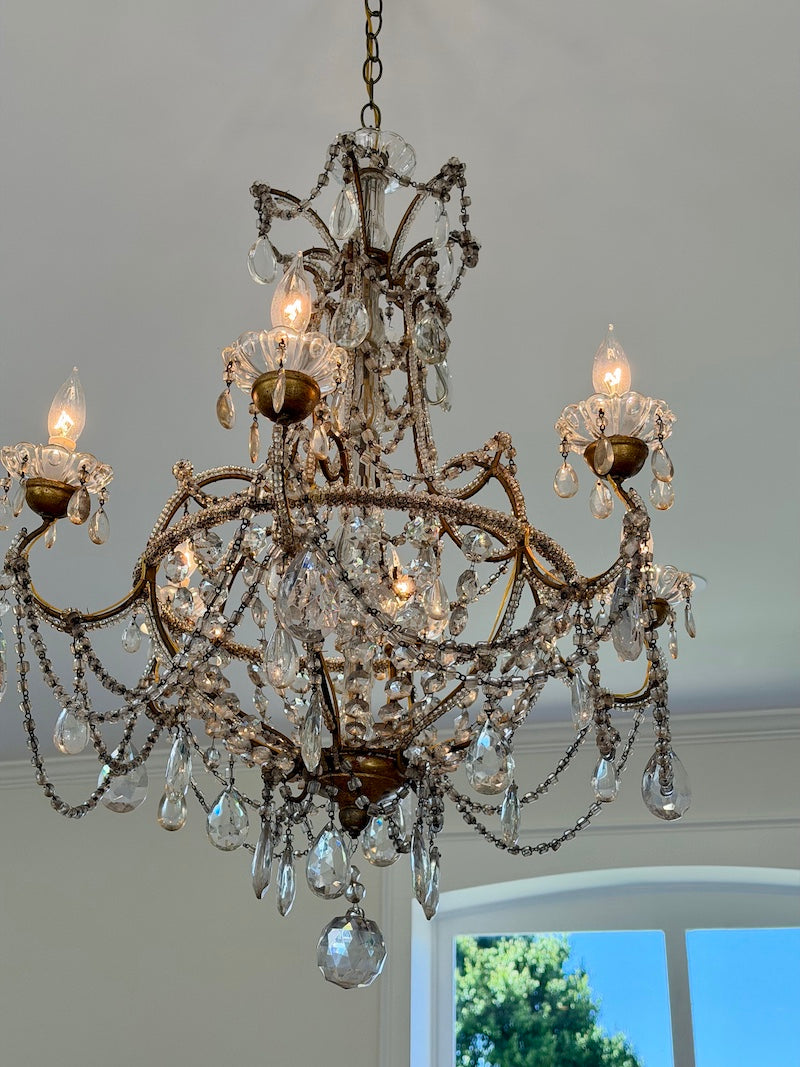 Antique French Chandeliers with Stunning Crystals