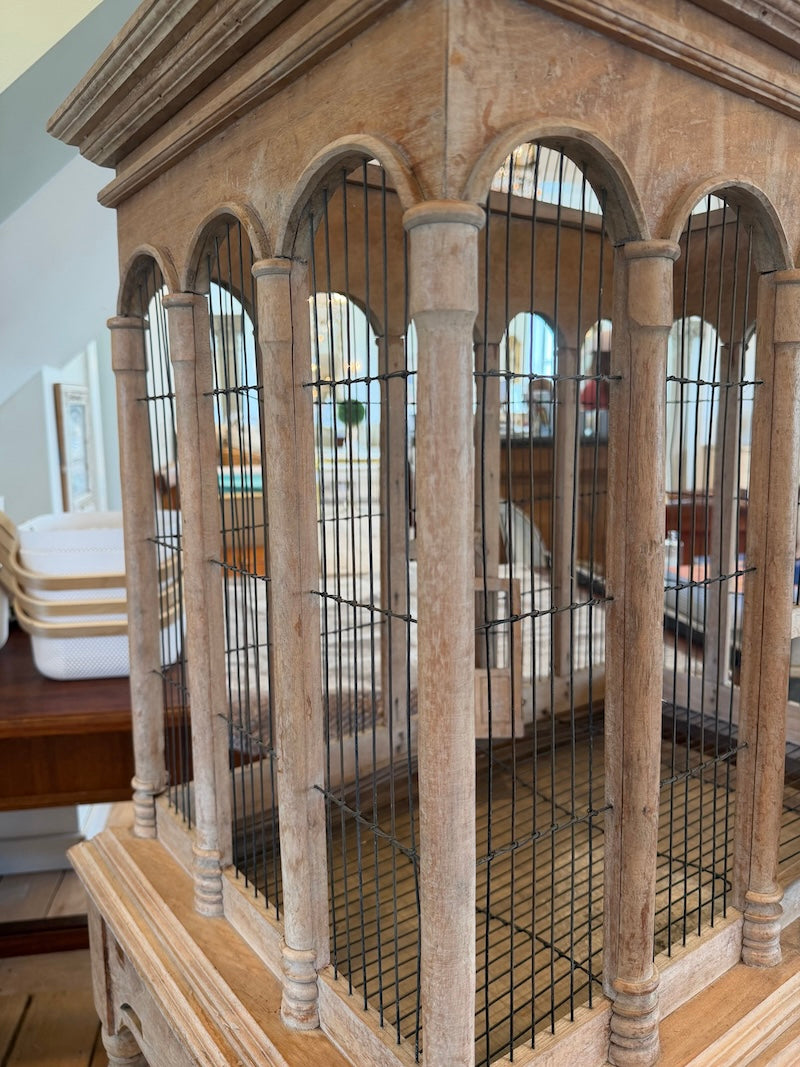 Antique French Wood Birdcage, 19th C.