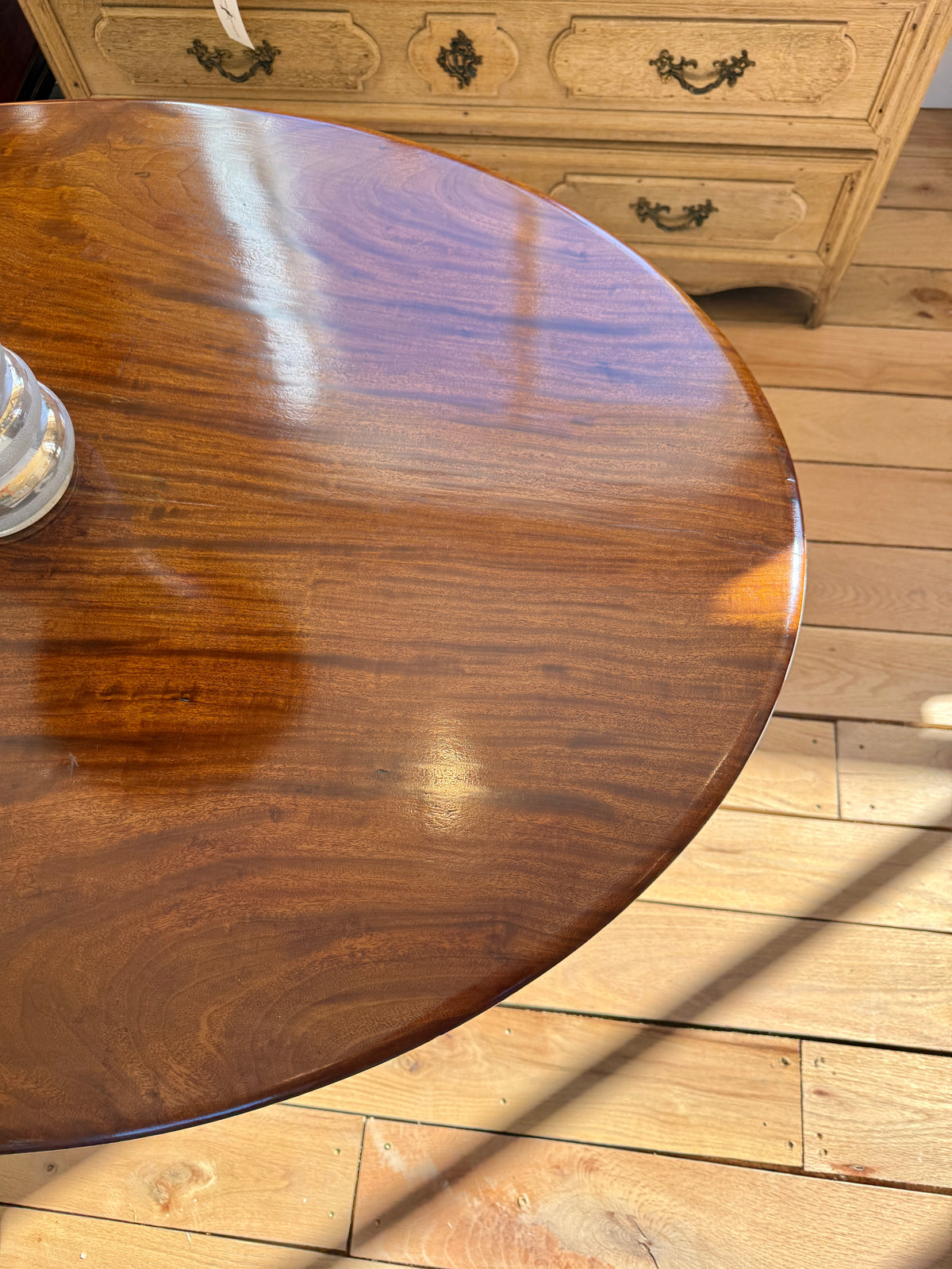 Antique Late Biedermeier Parcel - Gilt Mahogany Center Table