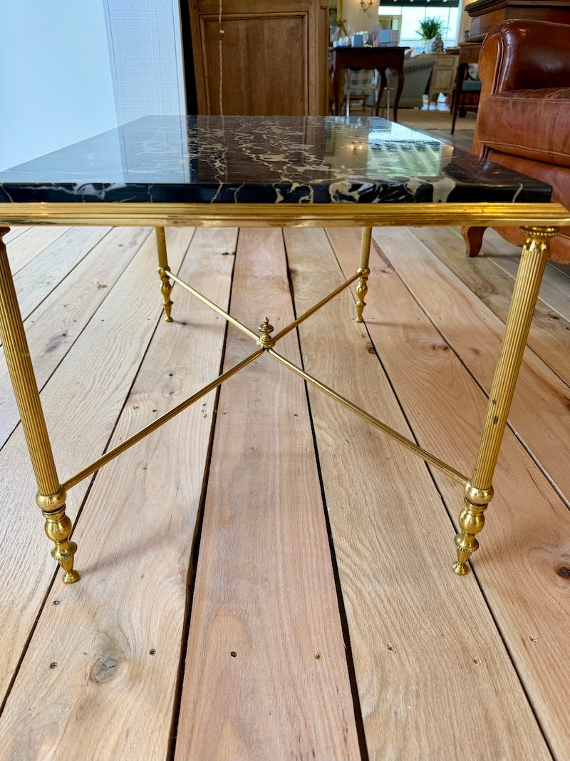 Antique French Bronze Table with Marble Top 19th C.