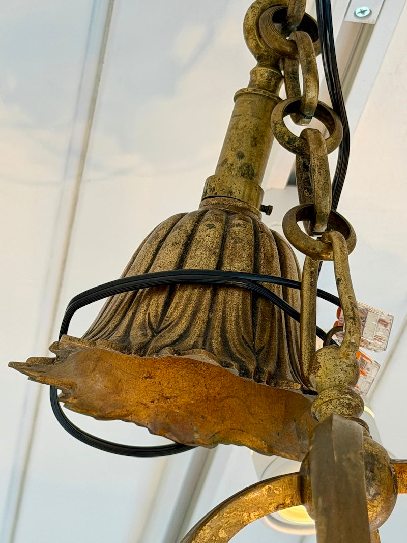 Antique French Lantern in Bronze and Glass, 1880s