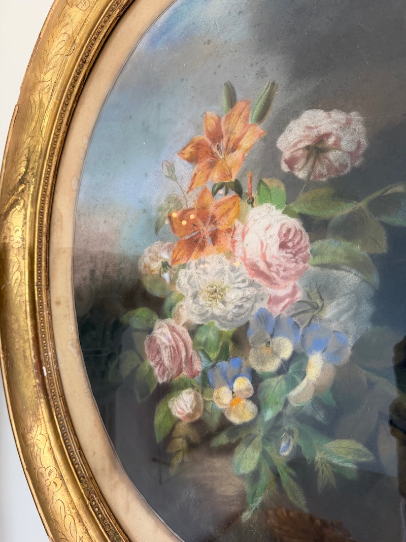 Pair of 1950s French Pastel Paintings