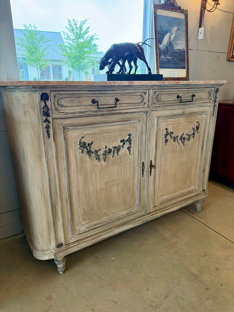 Antique French Sideboard, Louis XVI, Original Marble Top