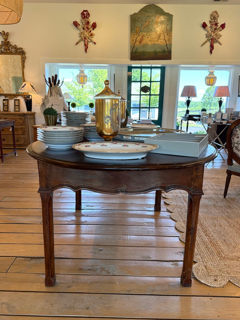 Antique Italian Tuscan Oval Table