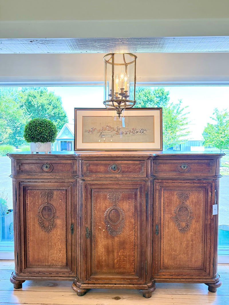 Antique Belgian de Liège Buffet, Unique Craftsmanship