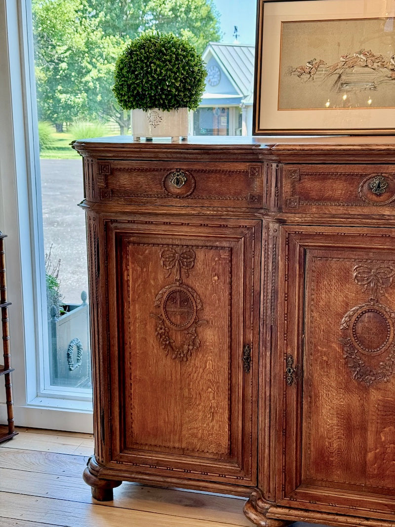 Antique Belgian de Liège Buffet, Unique Craftsmanship