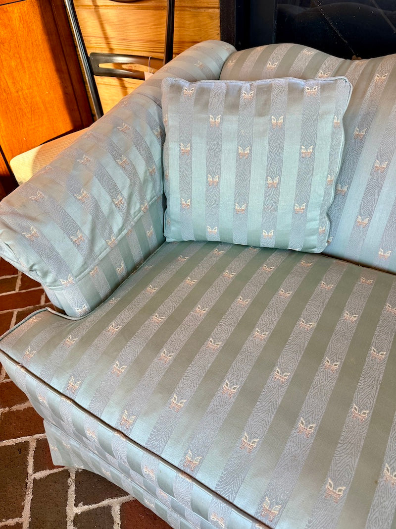 Beautiful Sofa in soft blue fabric, Middleburg designer