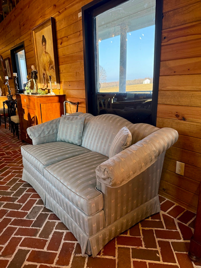 Beautiful Sofa in soft blue fabric, Middleburg designer