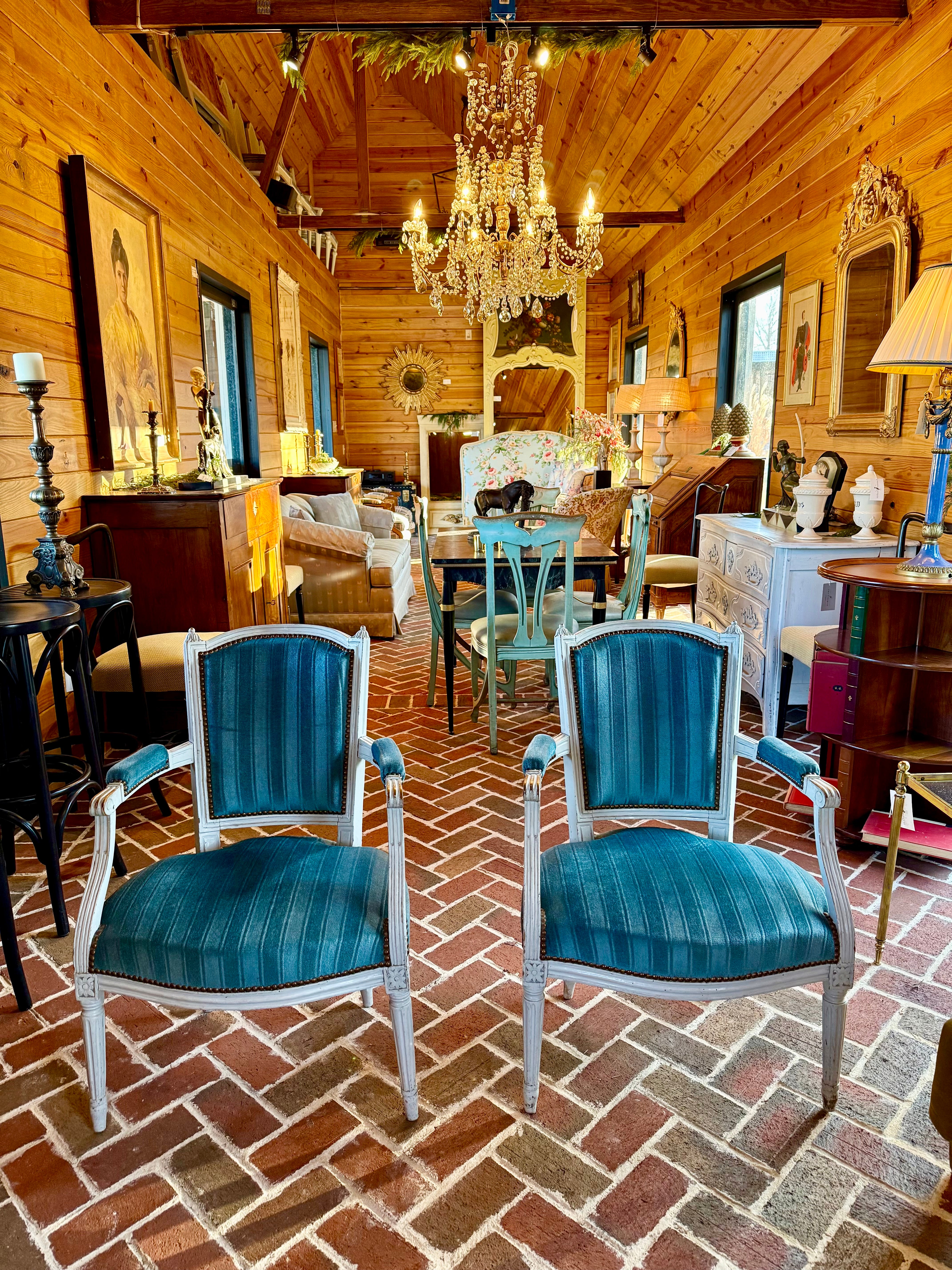 Pair of Antique French Fauteuils Louis XVI