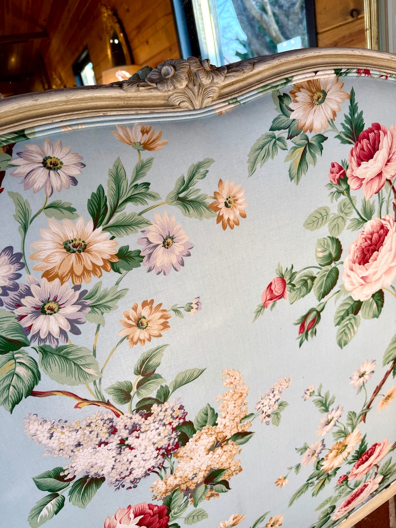 Antique French Headboard, Queen Size, Lee Jofa Fabric