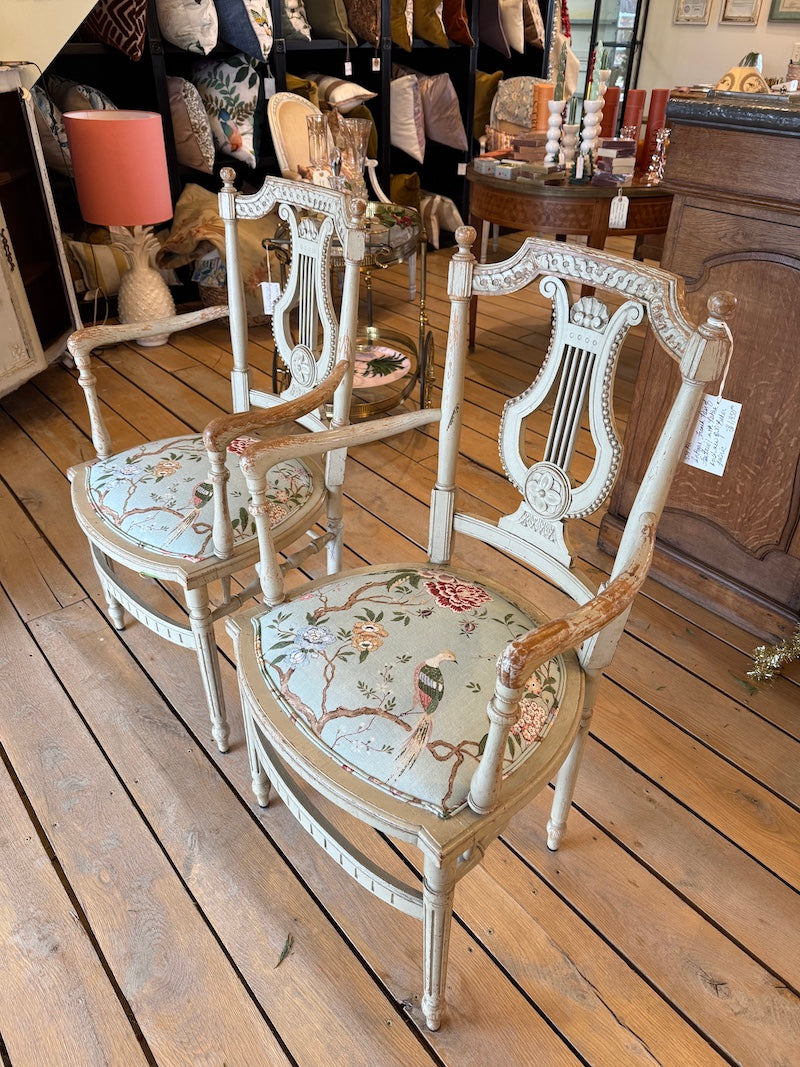 Antique French Pair of Fauteuil, with beautiful patina