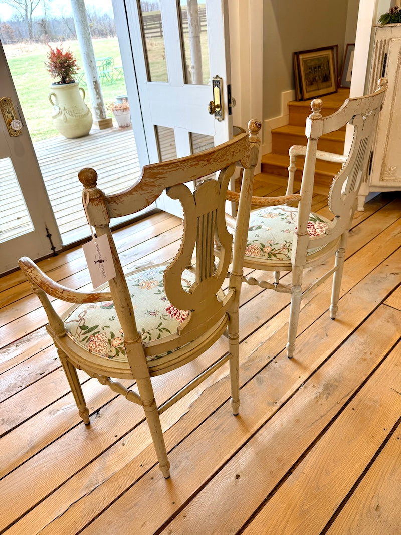 Antique French Pair of Fauteuil, with beautiful patina