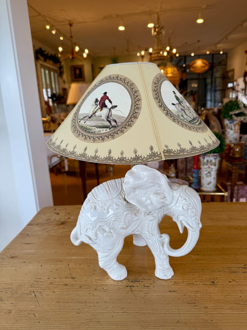 Pair of 1970s French Ceramic Elephant Lamps