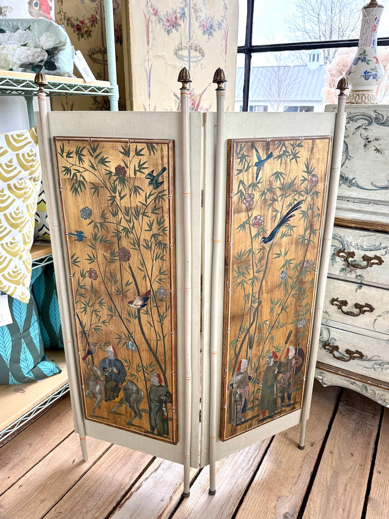 Antique French Screen 19th C. Chinoiserie