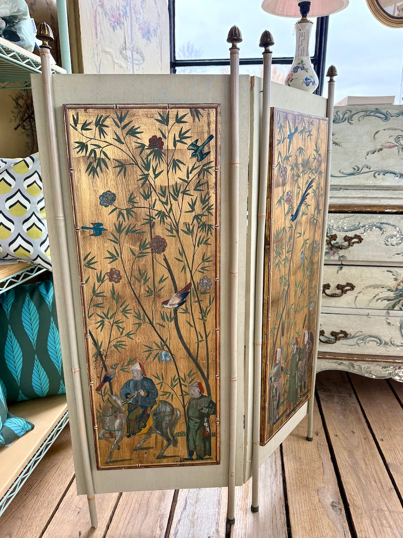 Antique French Screen 19th C. Chinoiserie