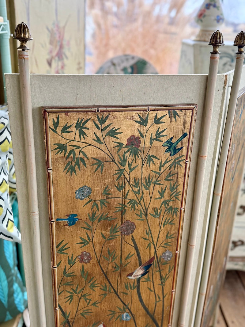 Antique French Screen 19th C. Chinoiserie
