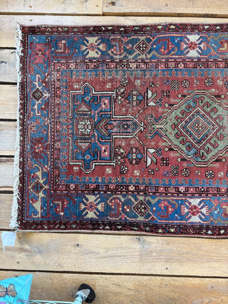 Antique Caucasus Tribal Wool Runner