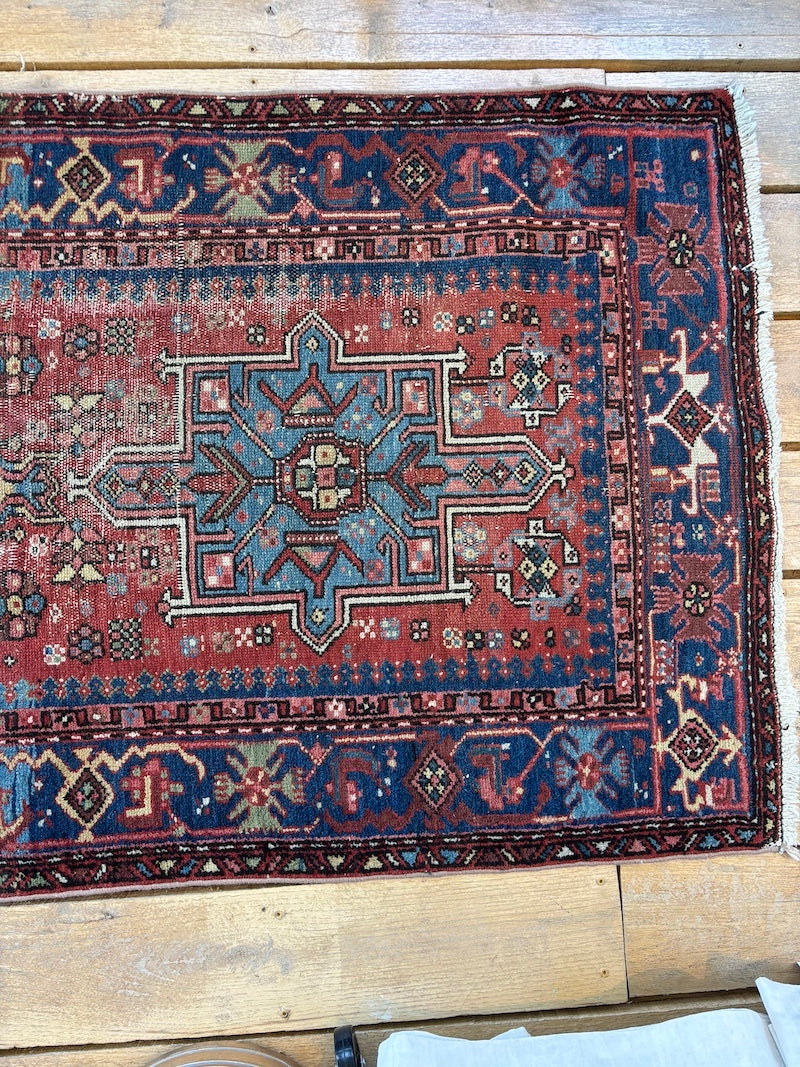 Antique Caucasus Tribal Wool Runner