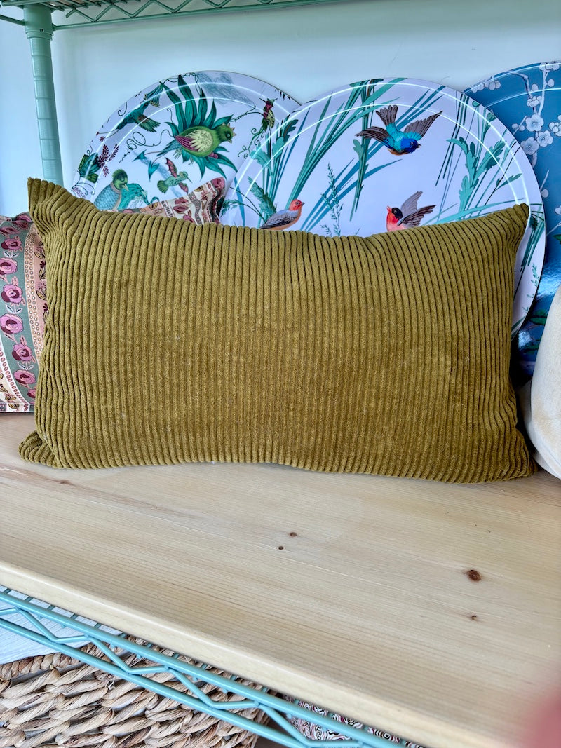 Argentine Velvet Cushion Olive