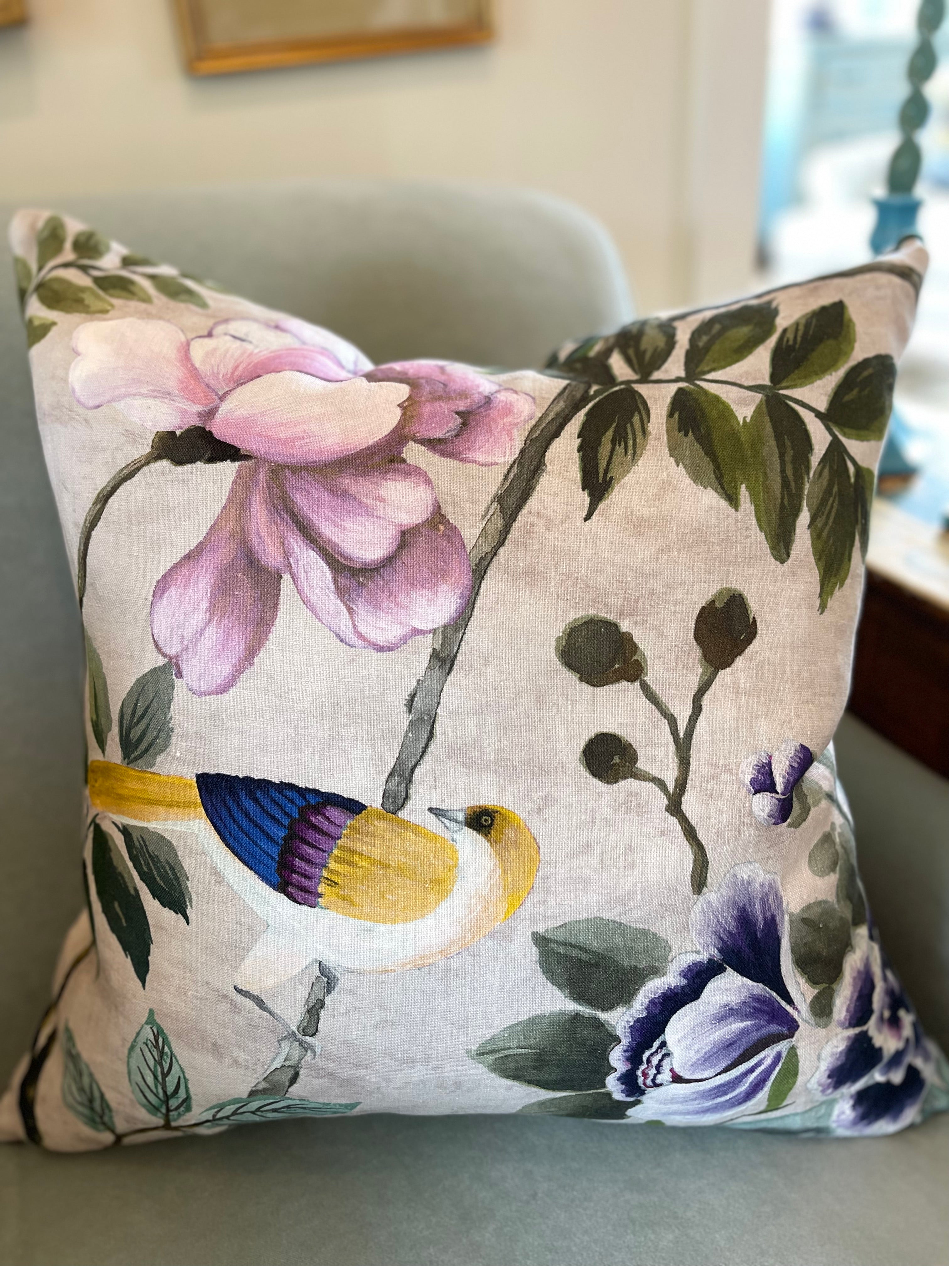 Floral Pillow in English Fabric