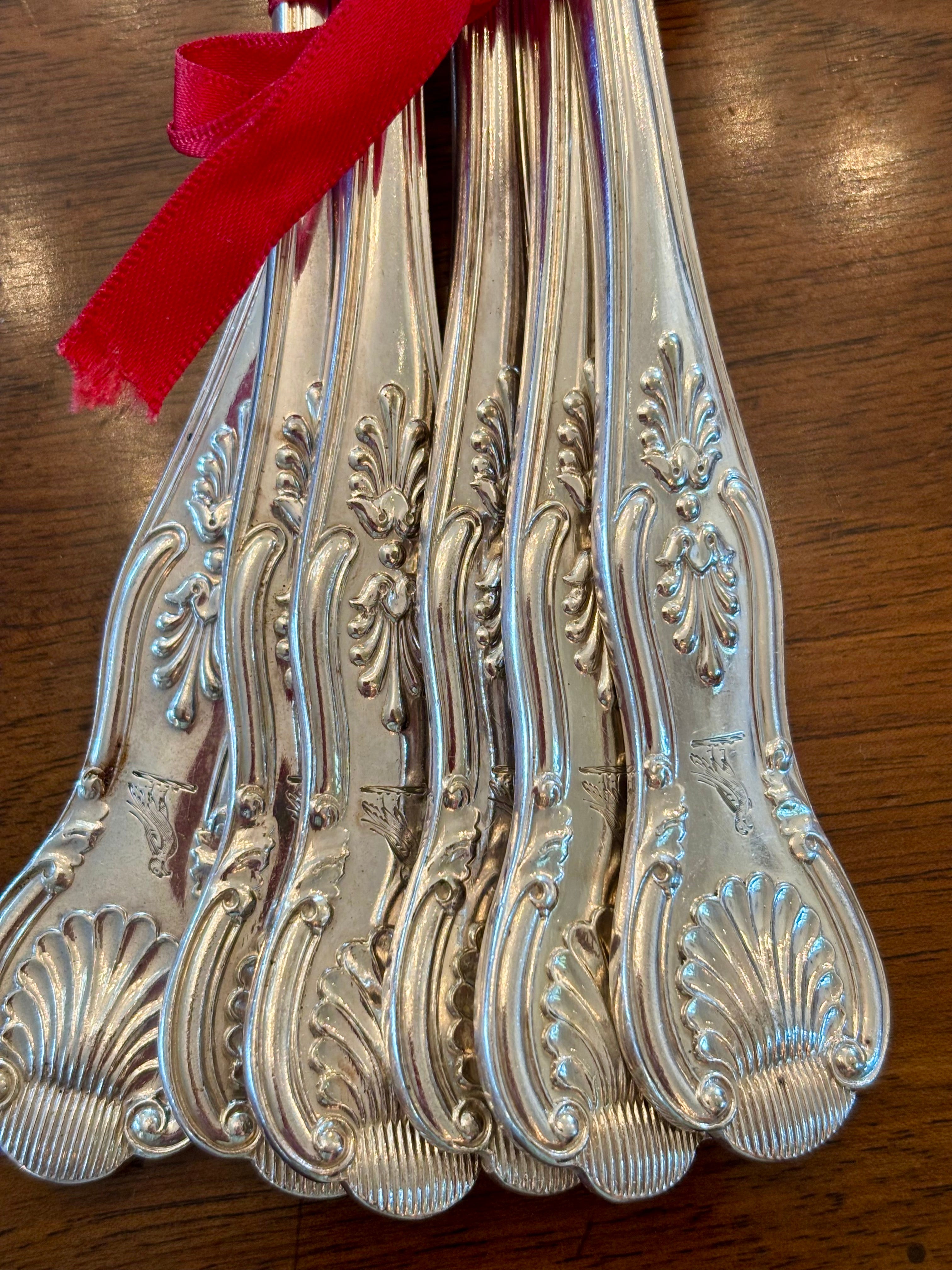 Antique English Silverware, six forks