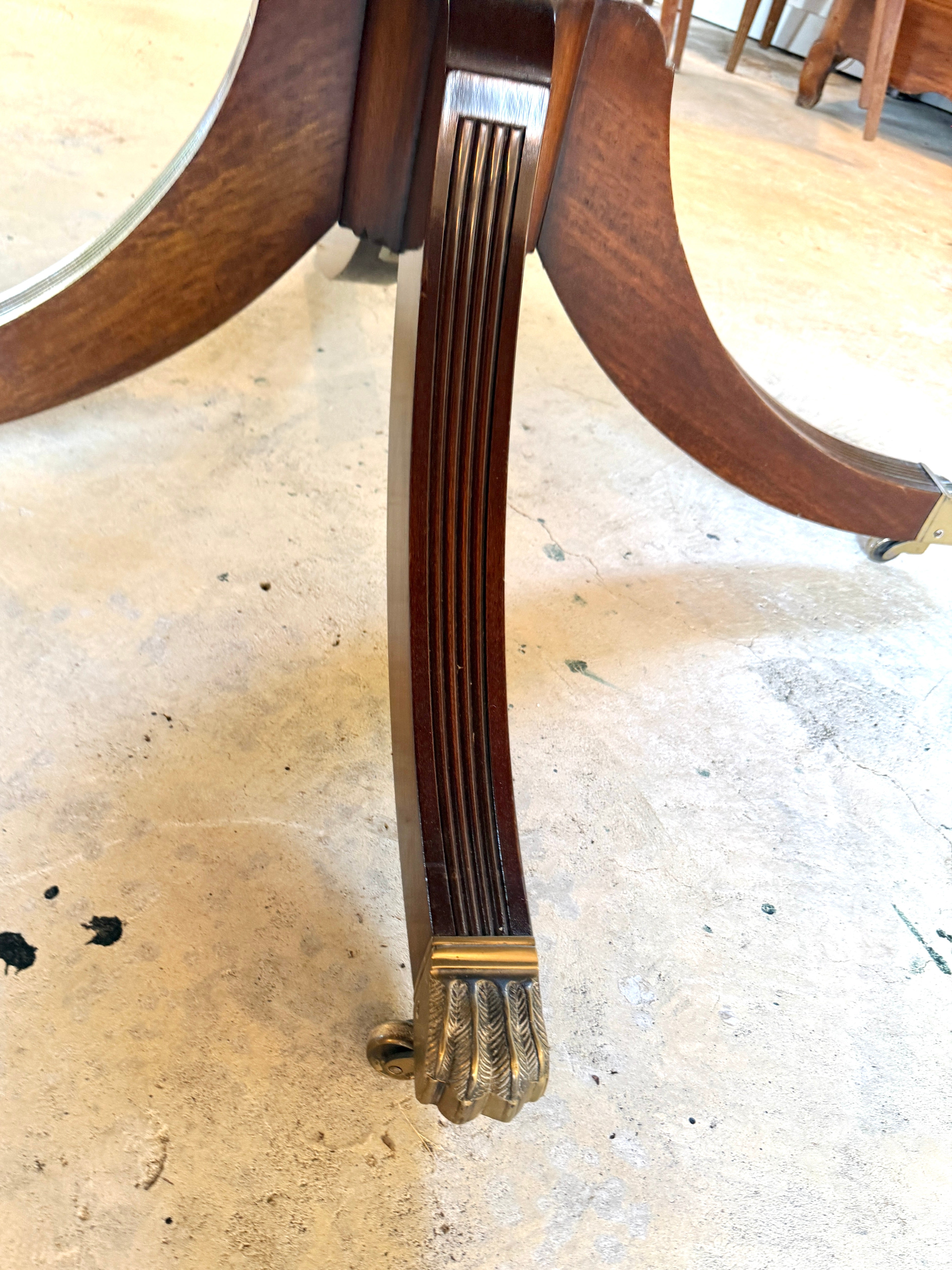 Antique English Round Table with Marquetry