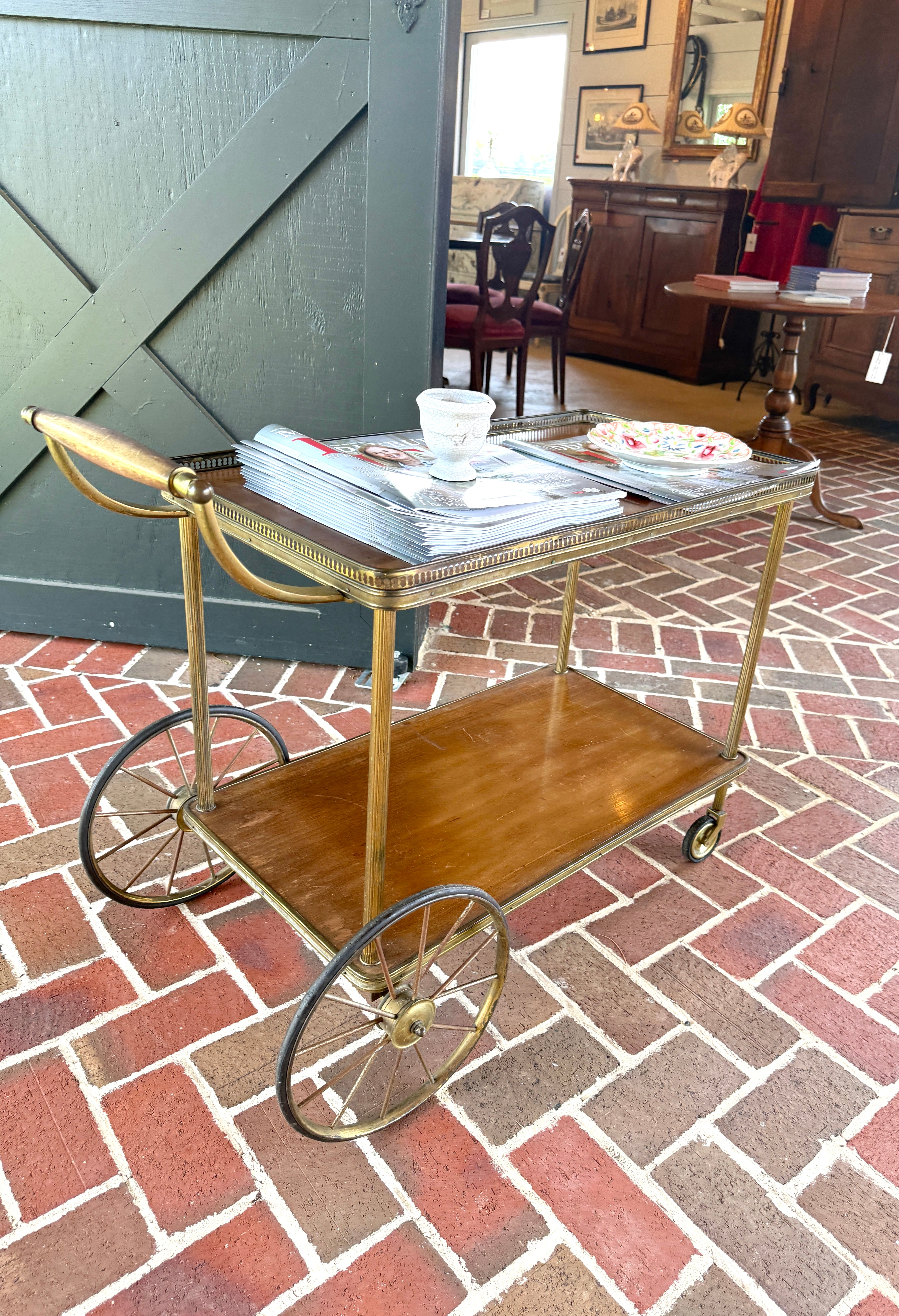 Antique French 1940s Bar Cart