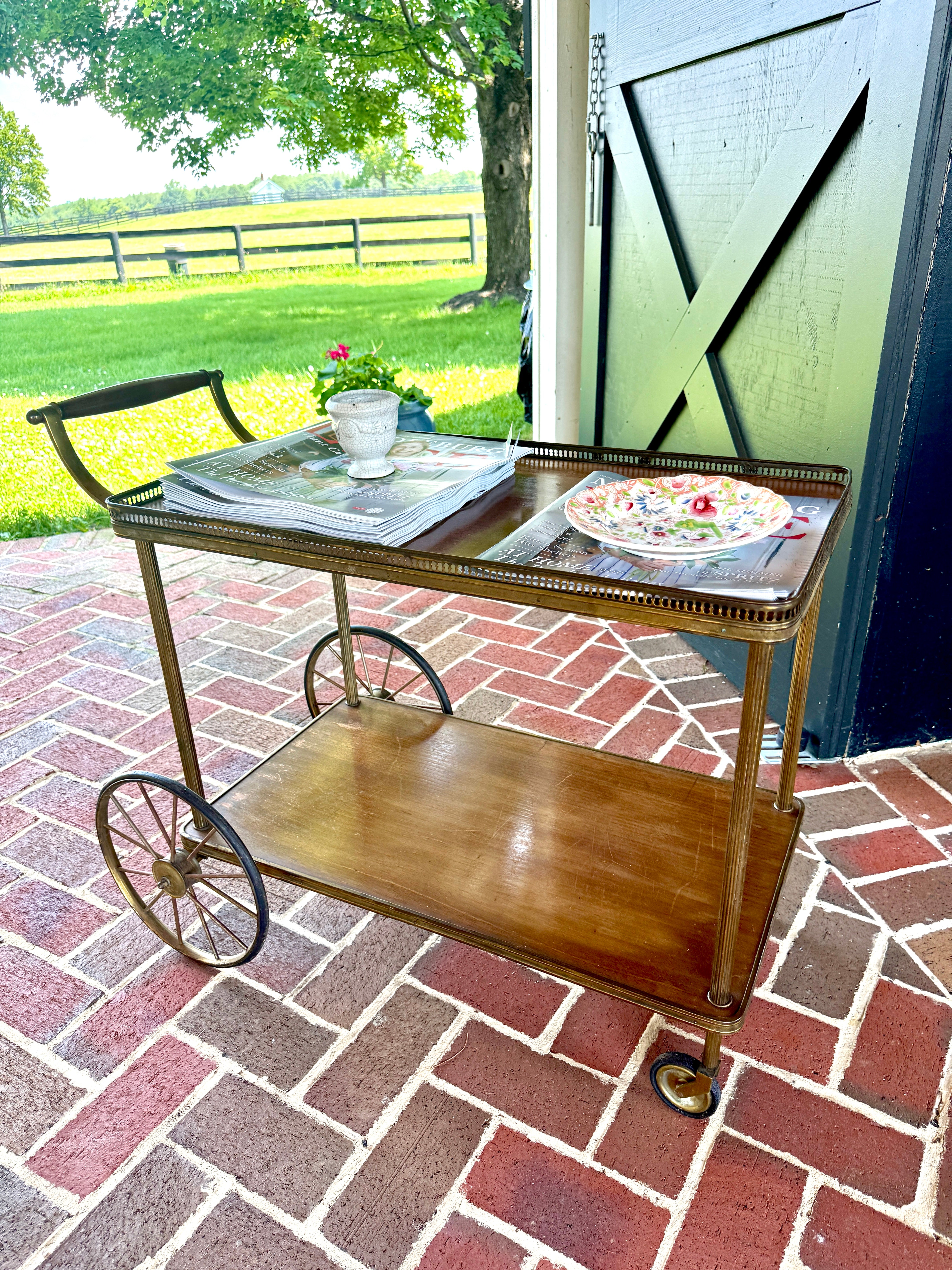 Antique French 1940s Bar Cart