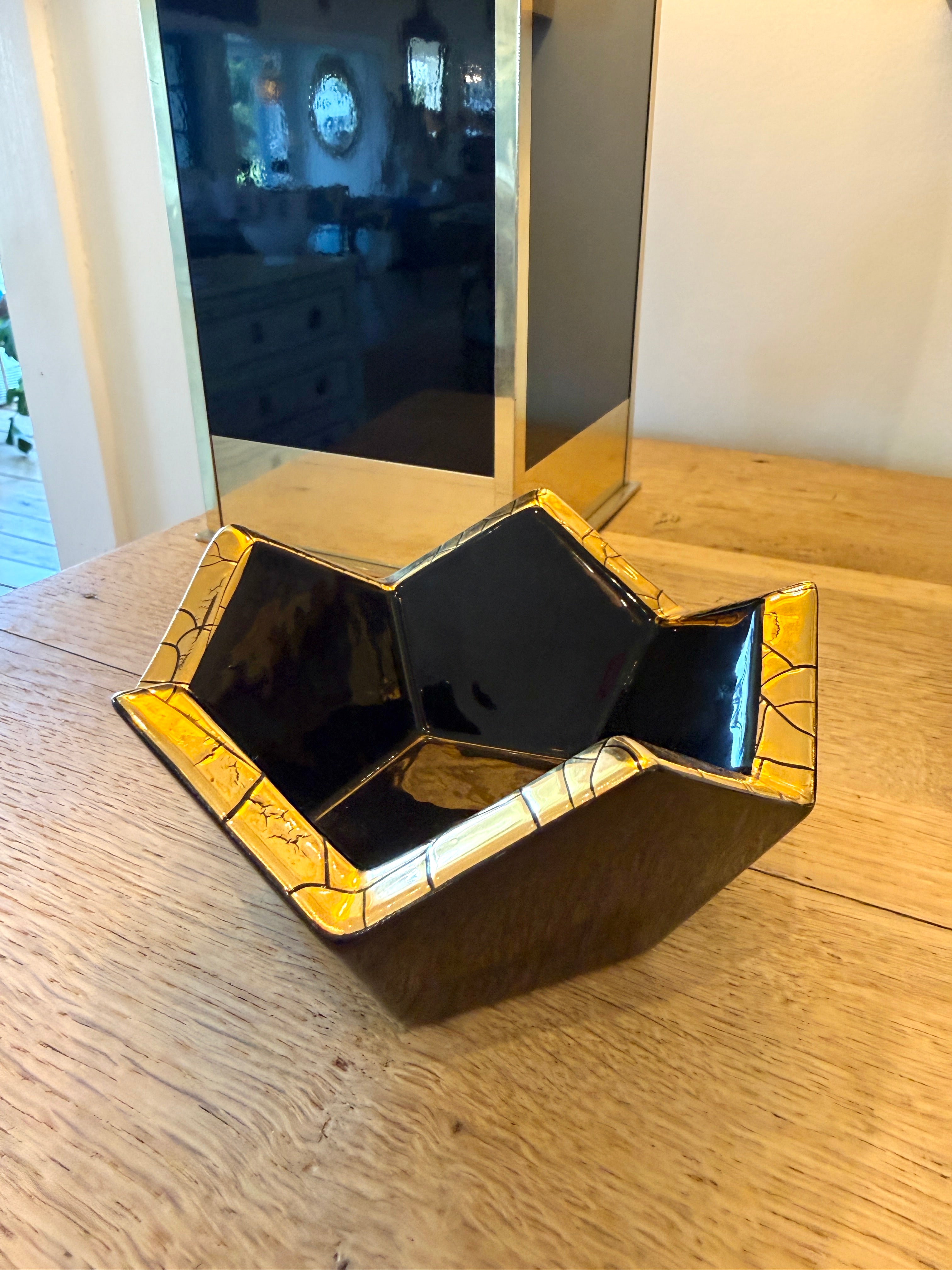 French Decorative Geometric Ceramic Bowl