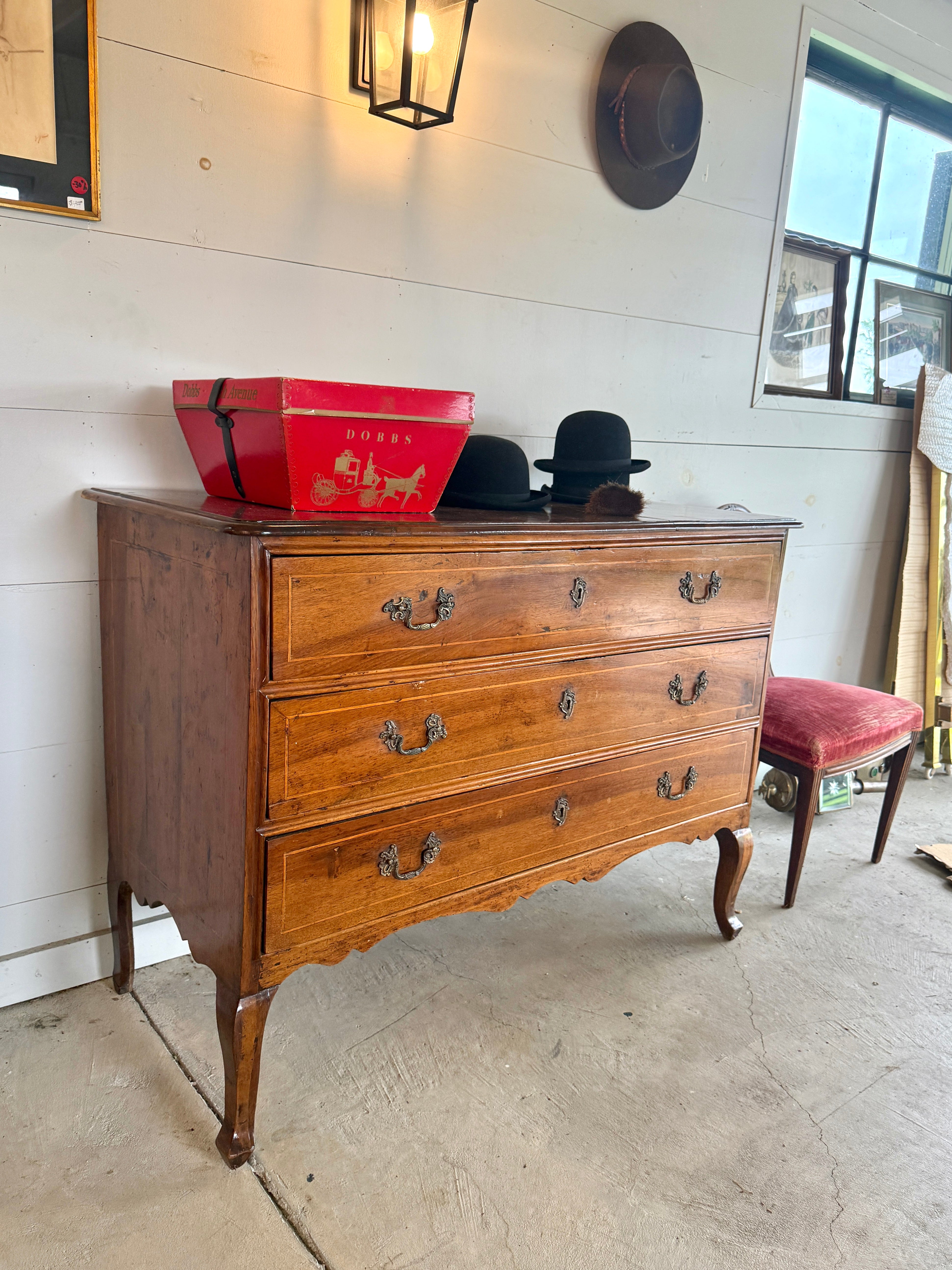 Antique Italian Walnut Chest of Drawers Late 19th C.