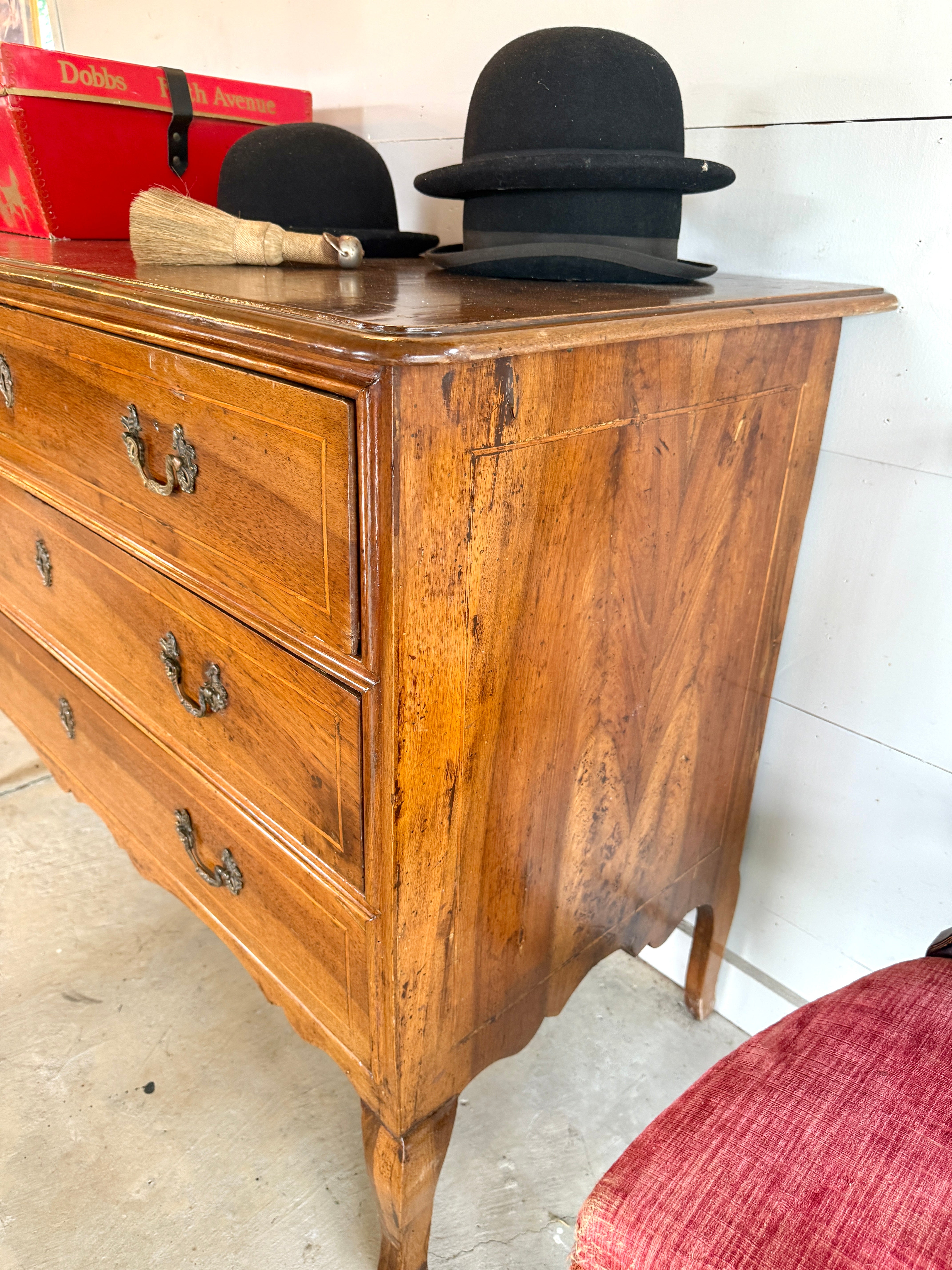 Antique Italian Walnut Chest of Drawers Late 19th C.