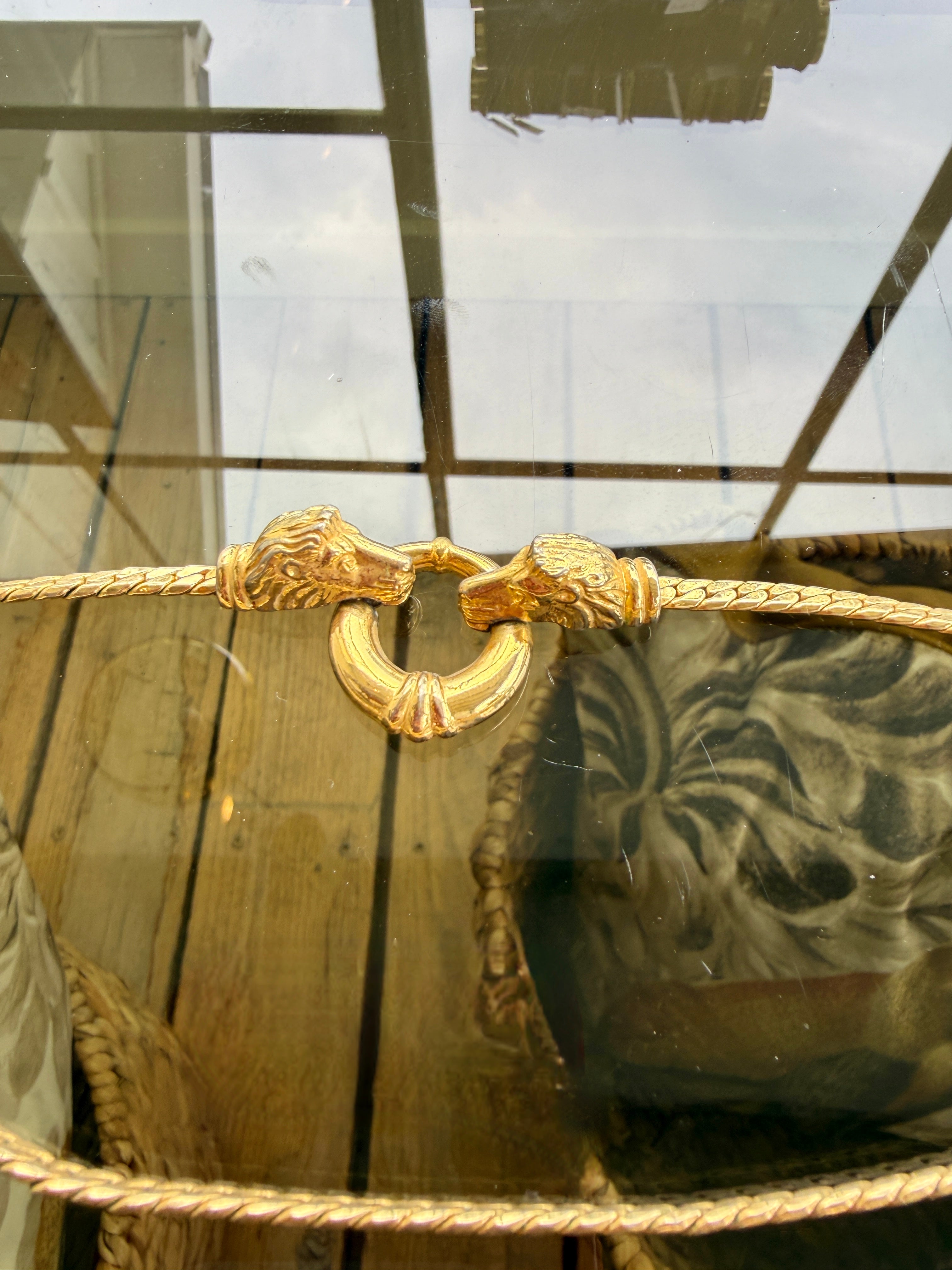 Gold Choker Necklace with Dual Animal Clasp