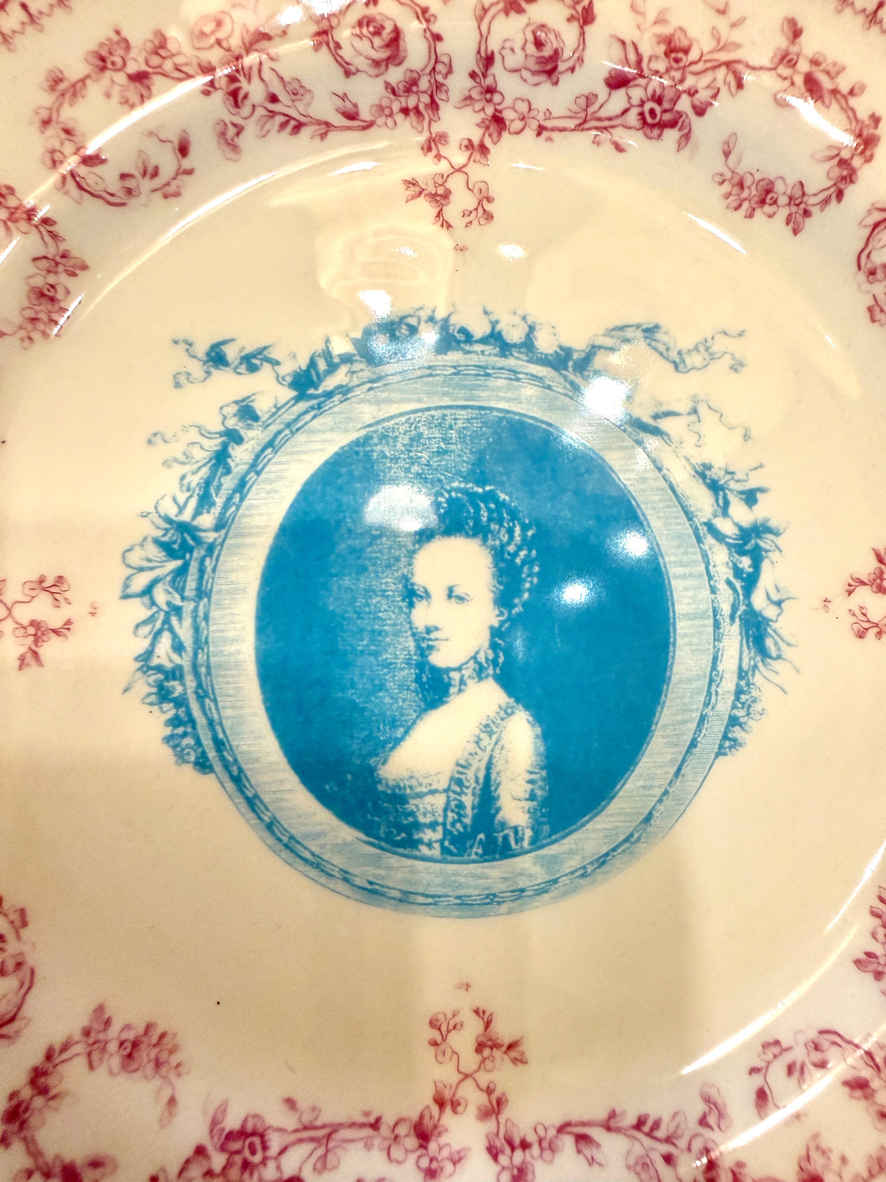 French Gien Plate Marie-Antoinette