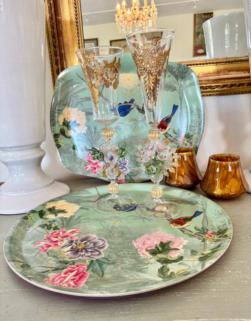 French Design by Paradisio Birdies Rococo Tray
