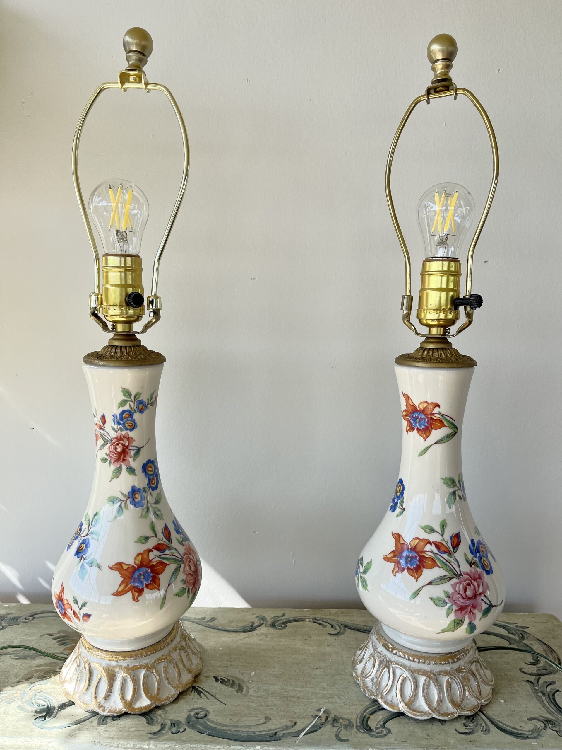 018LI Flower Ceramic Lamps1