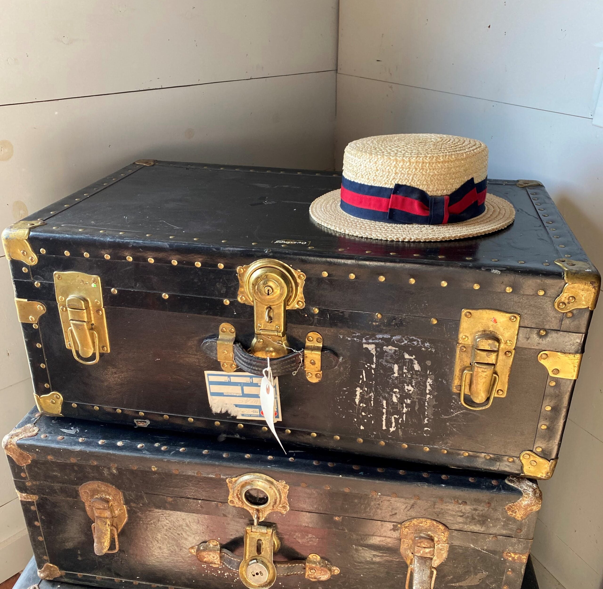 Overland Trunk NY Leather and Metal Corners