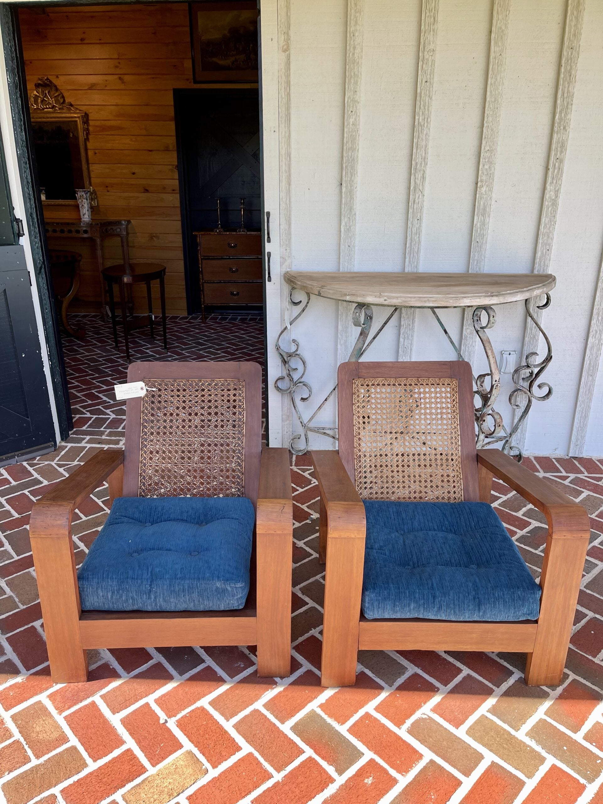 293FUFourCanedWoodClubChairs1